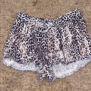 cheetah print silky shorts